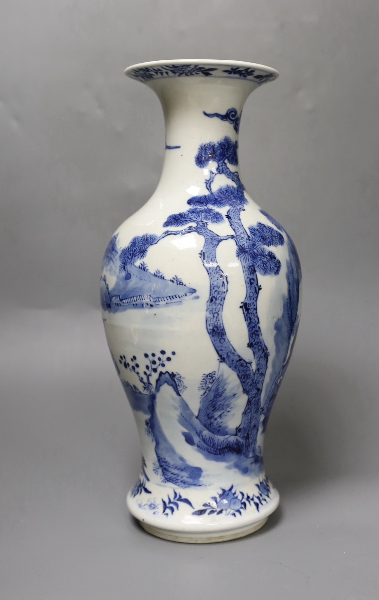 A 19th century Chinese blue and white vase, 36cm